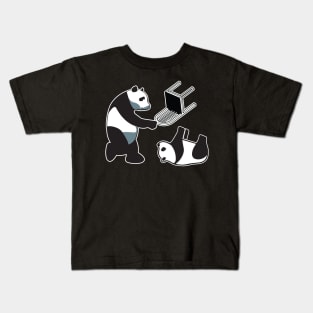 Funny Panda Wrestling Kids T-Shirt